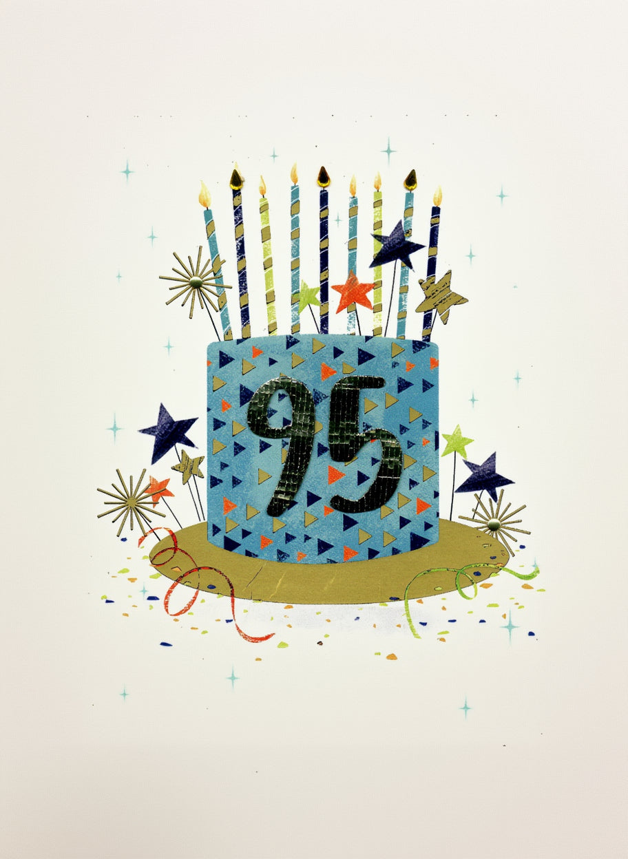 GIGANTIC -GRANDE CARTE DE SOUHAIT  95 ANS GATEAU ANNIVERSAIRE