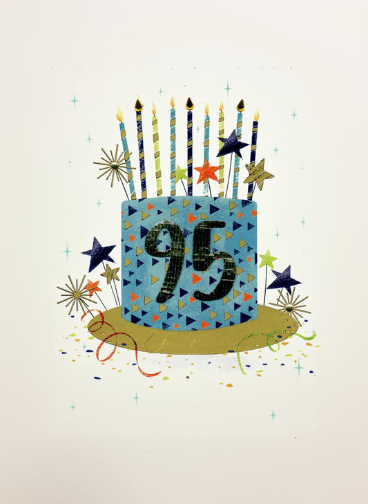 GIGANTIC -GRANDE CARTE DE SOUHAIT  95 ANS GATEAU ANNIVERSAIRE