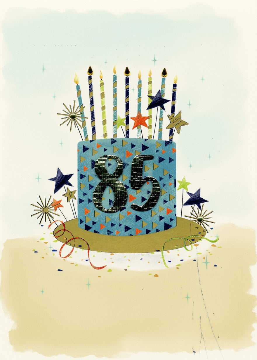 GIGANTIC GRANDE CARTE DE SOUHAIT 85 ANS GATEAU ANNIVERSAIRE
