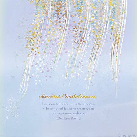 CARTE DE  SOUHAIT-  SINCERE CONDOLEANCE SOUVENIR