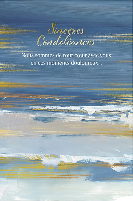 CARTE DE SOUHAIT - SINCERE CONDOLEANCE VAGUES