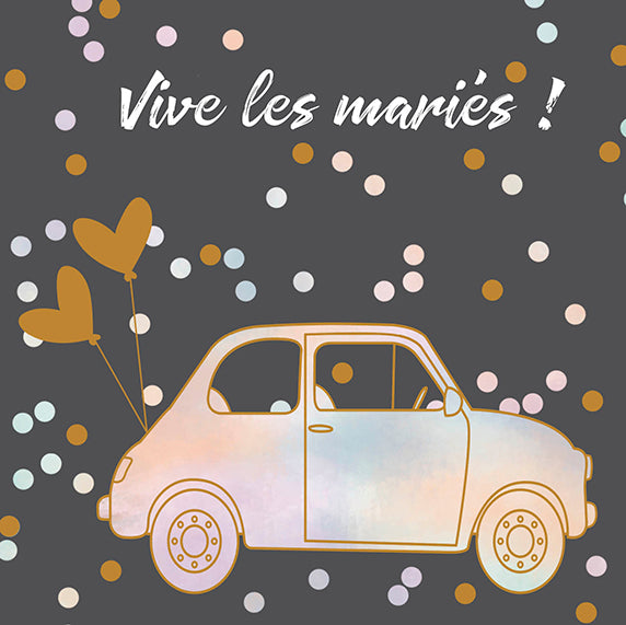 CARTE DE  SOUHAIT - VIVE LES MARIES !