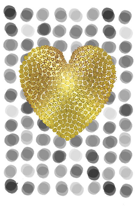 CARTE DE SOUHAIT - COEUR OR