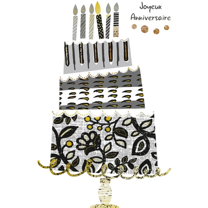 CARTE DE  SOUHAIT - JOYEUX ANNIVERSAIRE GATEAU