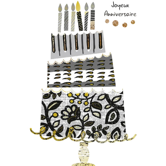 CARTE DE  SOUHAIT - JOYEUX ANNIVERSAIRE GATEAU
