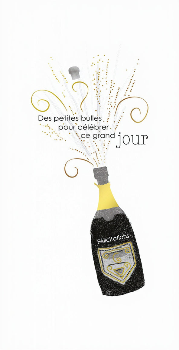 CARTE DE SOUHAIT - FELICITATIONS BOUTEILLE DE CHAMPAGNE