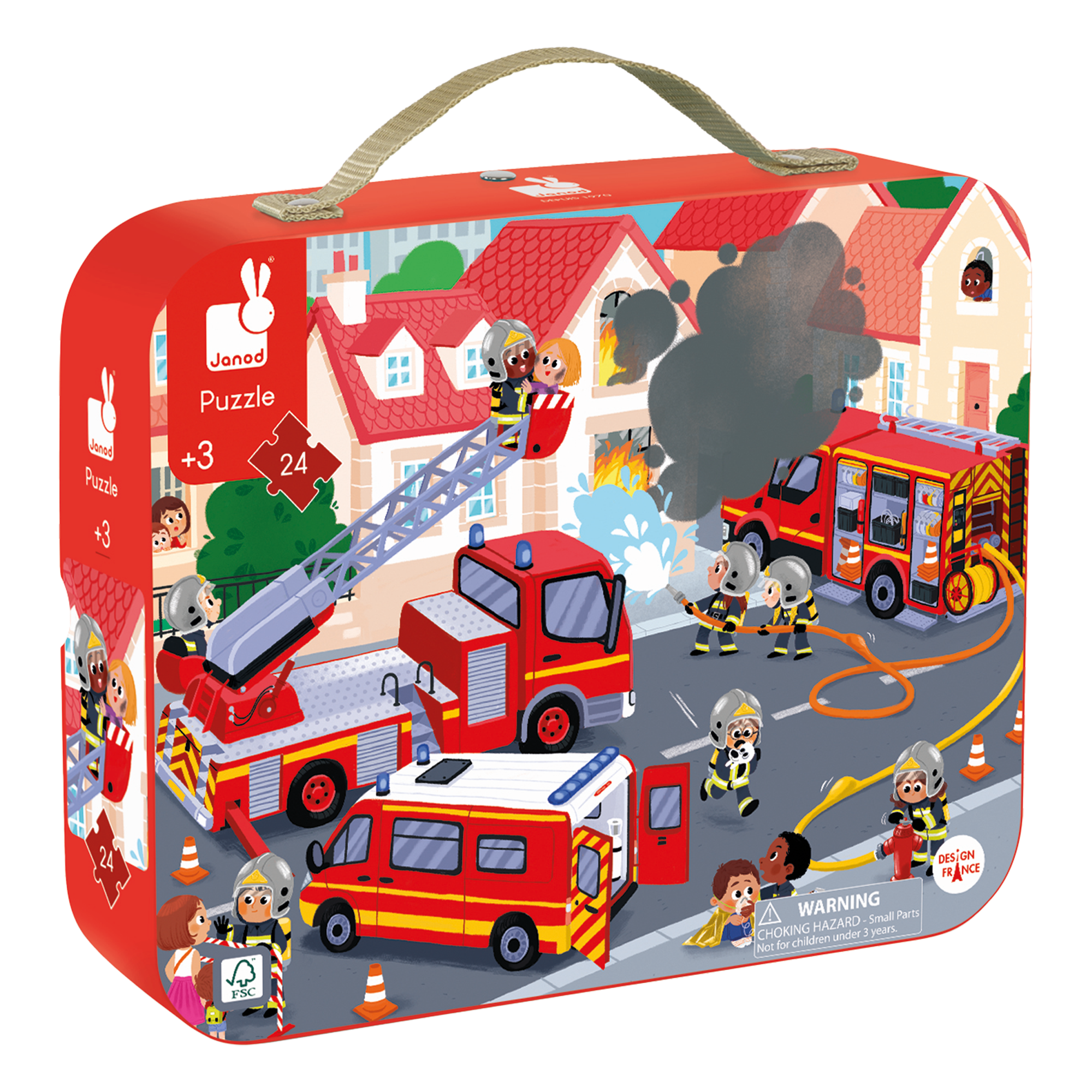 JANOD - C-TETE VALISETTE POMPIERS 24PCS