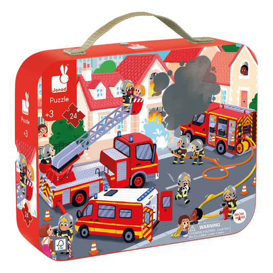 JANOD - C-TETE VALISETTE POMPIERS 24PCS