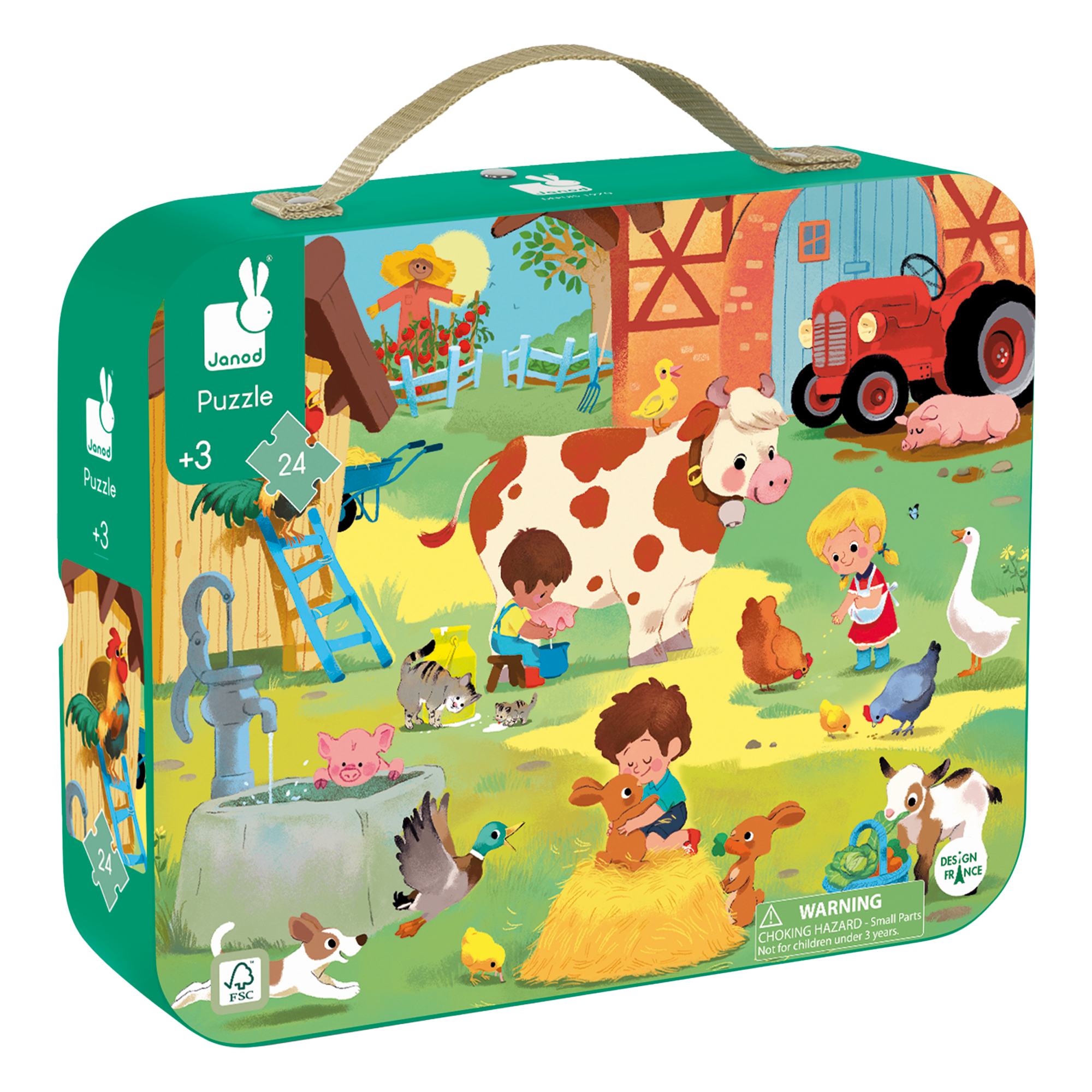 JANOD -C-TETE VALISETTE JOURNEE FERME 24PCS
