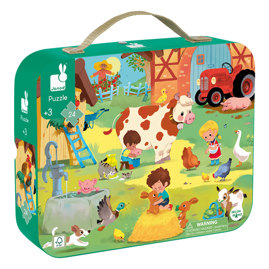 JANOD -C-TETE VALISETTE JOURNEE FERME 24PCS