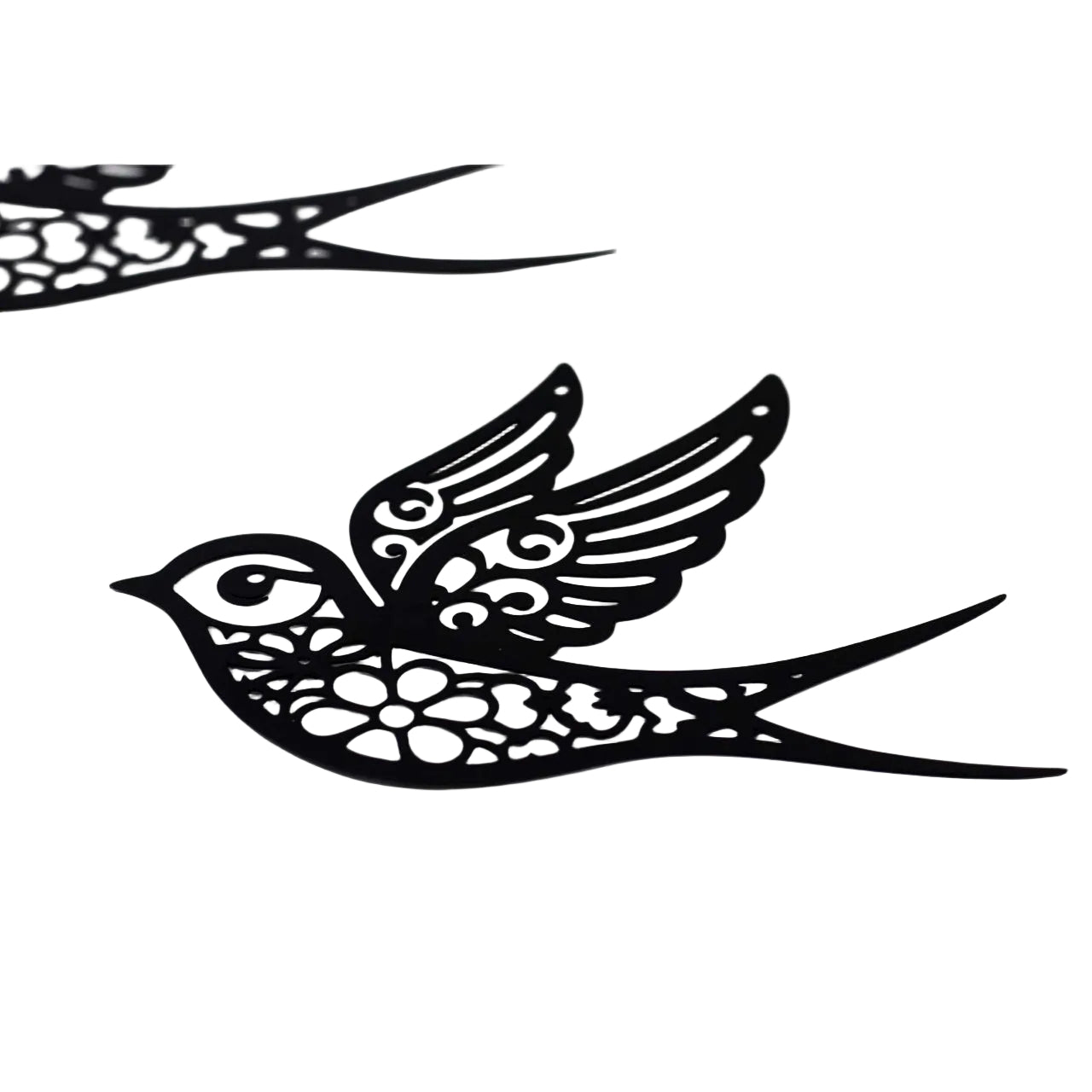 DECORATION MURALE METAL OISEAUX ASST NOIR 3PCS
