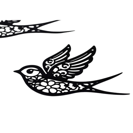 DECORATION MURALE METAL OISEAUX ASST NOIR 3PCS