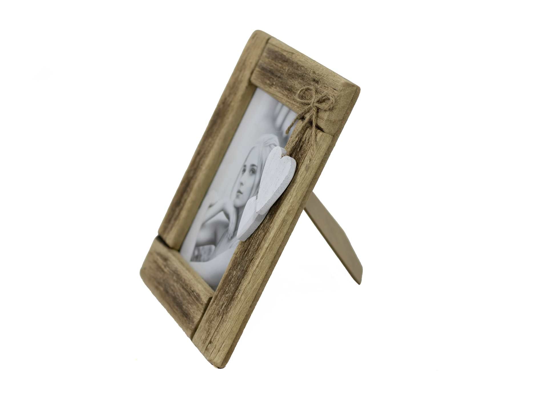 CADRE PHOTO 8 X 10" BOIS BRUN COEUR BLANC