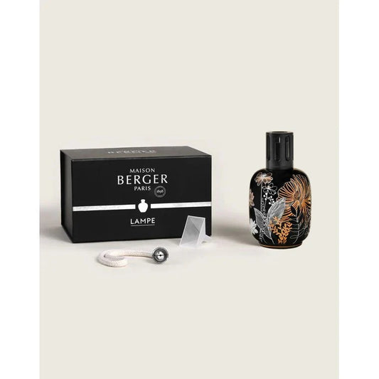 LAMPE BERGER PORCELAINE "VEGETALE"  NOIR