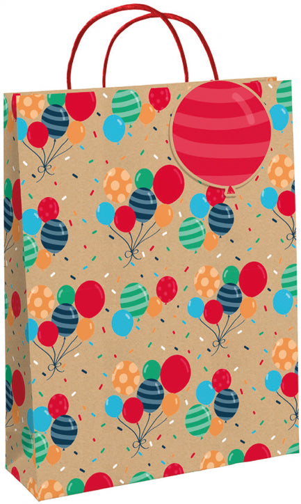 SAC CADEAU LARGE KRAFT 10 X 13" BALLONS