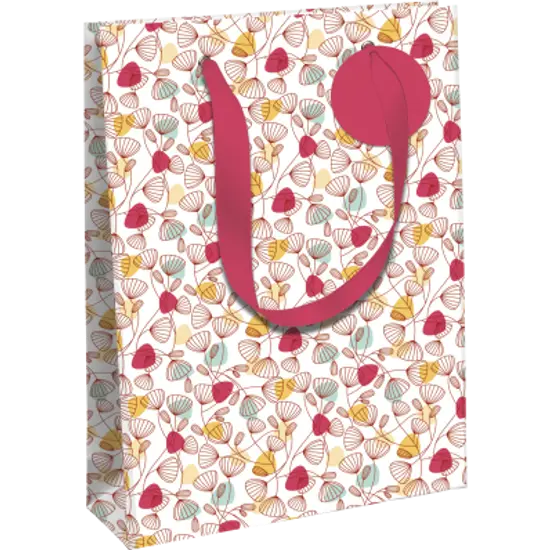 SAC CADEAU KRAFT BLANC 10 X 13" FLORA