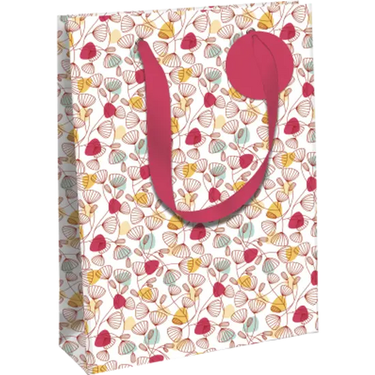 SAC CADEAU KRAFT BLANC 10 X 13" FLORA