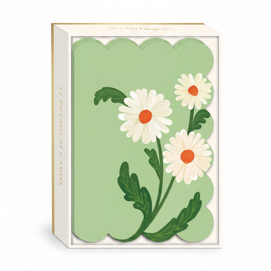 ENSEMBLE DE 12 CARTES & 12 ENVELOPPES - MARGUERITE