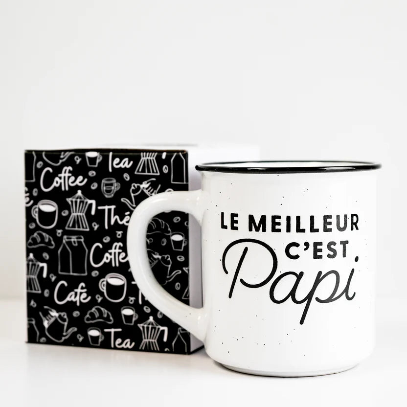 TASSE - "LE MEILLEUR C'EST PAPI" BLANC & NOIR