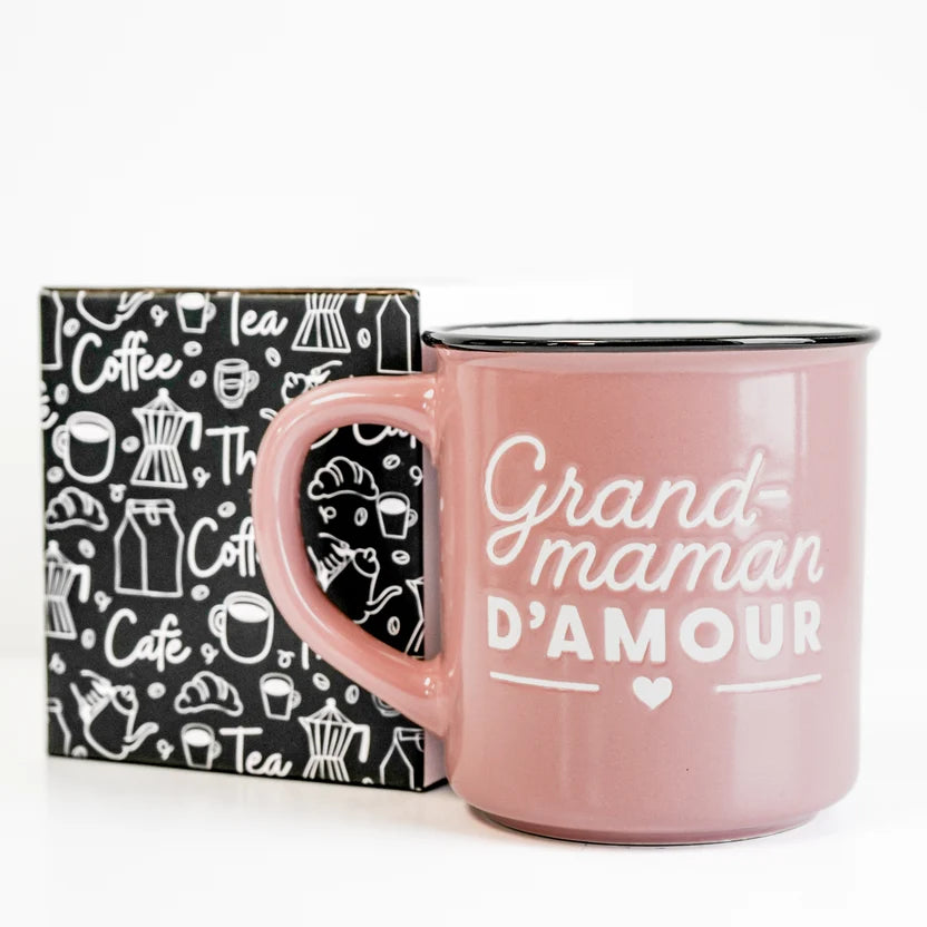 TASSE- "GRAND MAMAN D'AMOUR"ROSE & BLANC