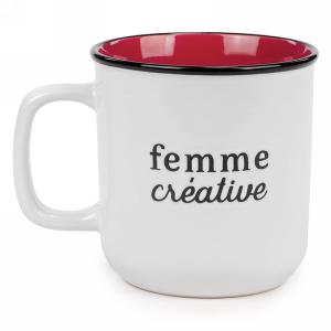 TASSE " FEMME CREATIVE" BLANC/ROUGE