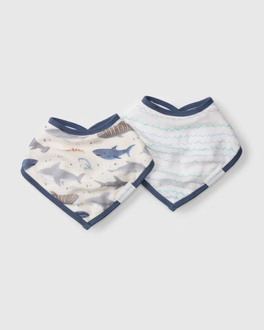 Ens Bavoirs Bandana Mousseline - Requin 2mcx