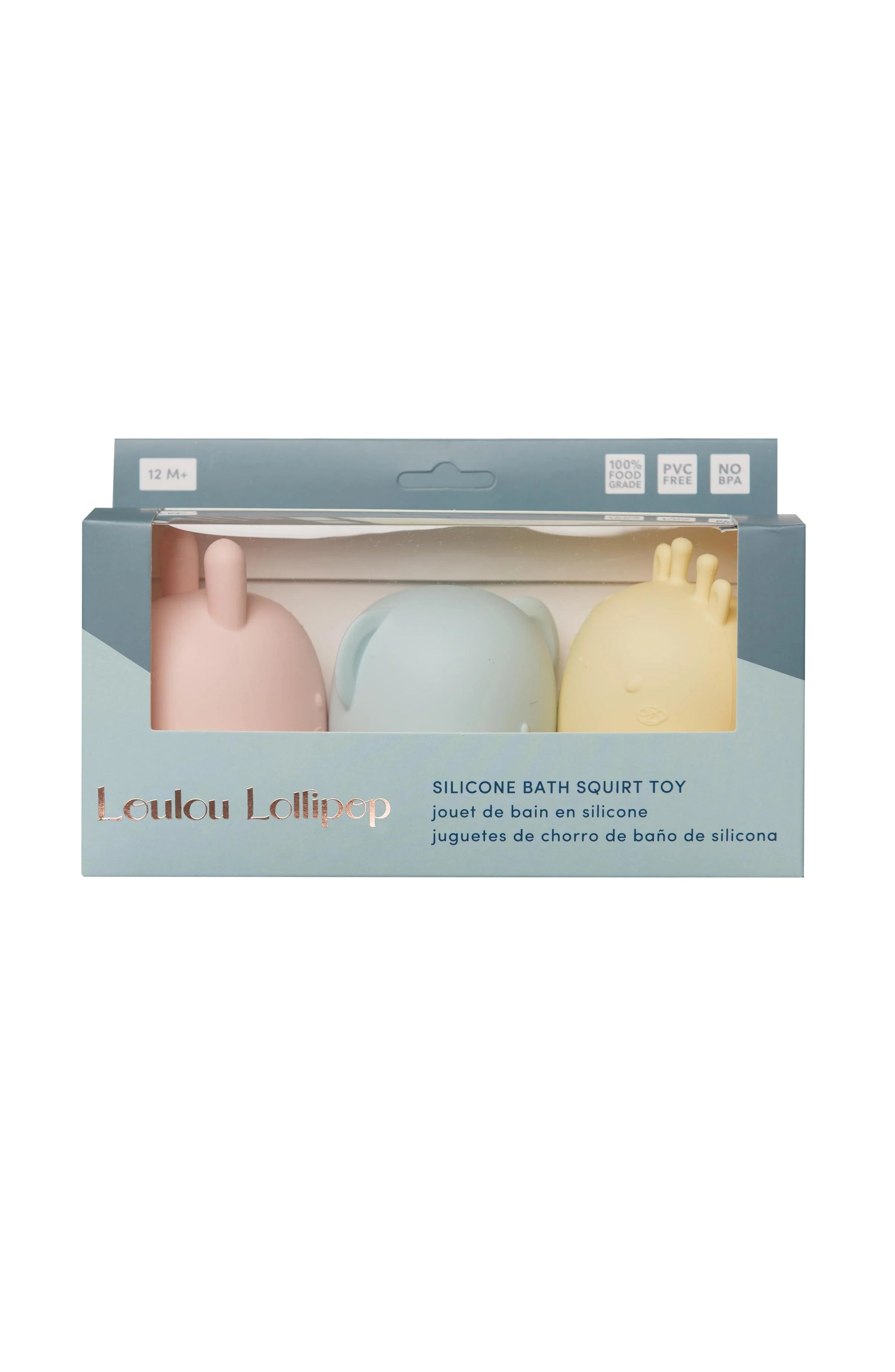 Ens jouet de bain silicone 3pcs petite créature-pastel