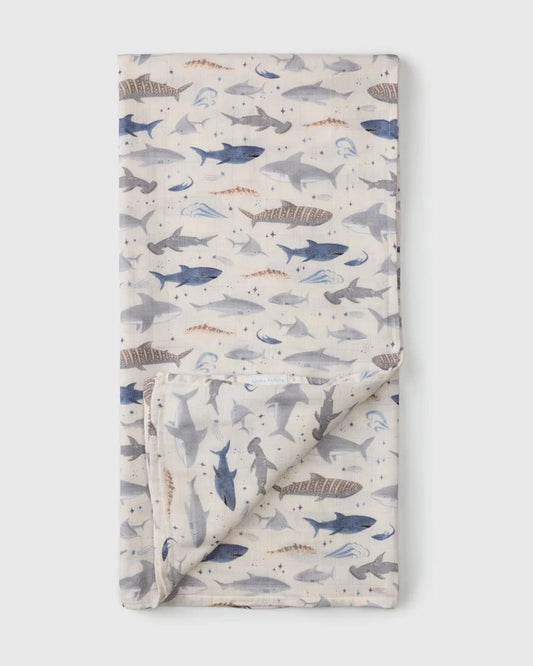Couverture Mousseline Bambou - Requin