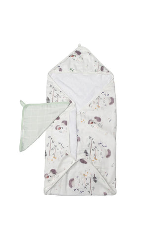 Ens Serviette à Capuchon + gant de toilette - Hérisson