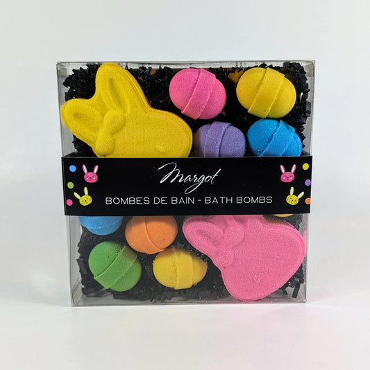COFFRET PÂQUES - LAPIN & MINI BOMBE BAIN JAUNE/ROSE