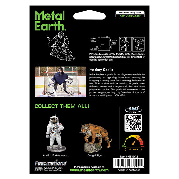 METAL EARTH - GARDIEN DE BUT DE HOCKEY