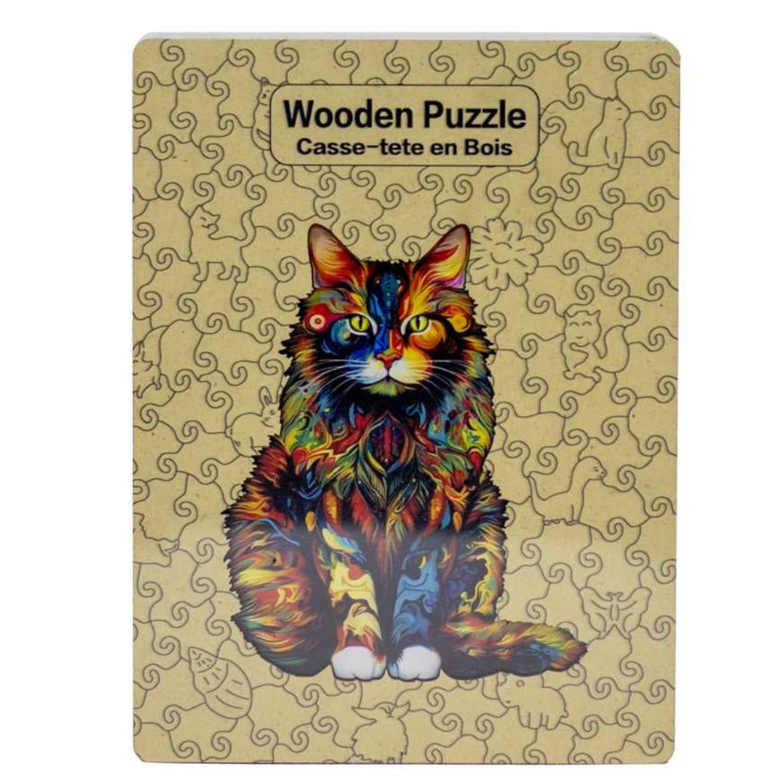 CASSE-TETE ROND EN BOIS -  CHAT COLORÉ 163MCX