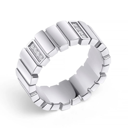 BAGUE "IVAR " AVEC PIERRE GR 7 ARGENT