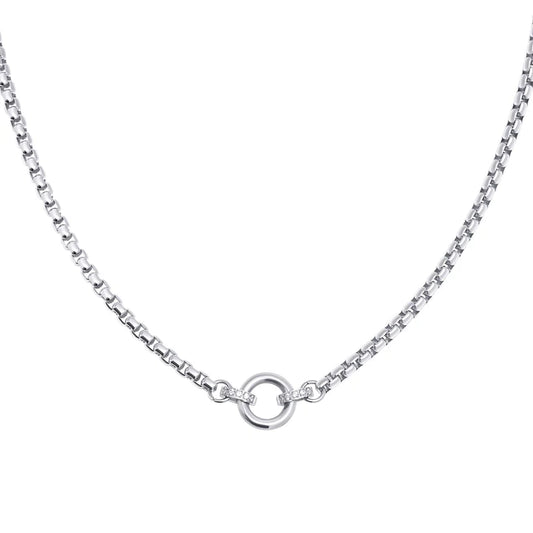 COLLIER "TRINA"  19" ARGENT