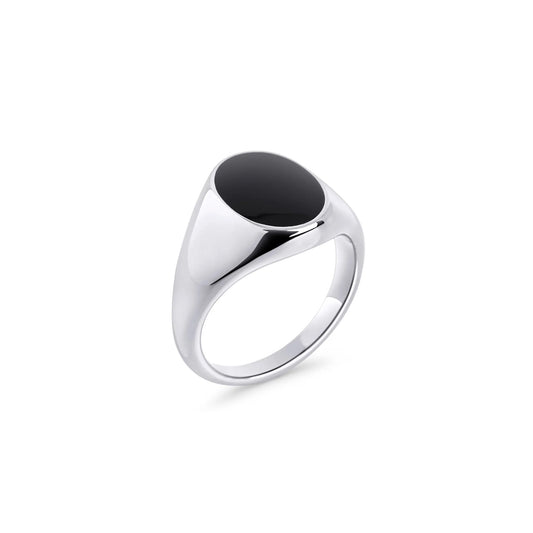 BAGUE "AGATHE " GR 8 ARGENT & NOIR