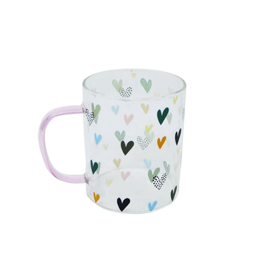 TASSE EN VERRE 14OZ COEURS