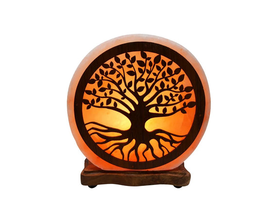 LAMPE SEL 4KG BASE BOIS -  ARBRE DE VIE