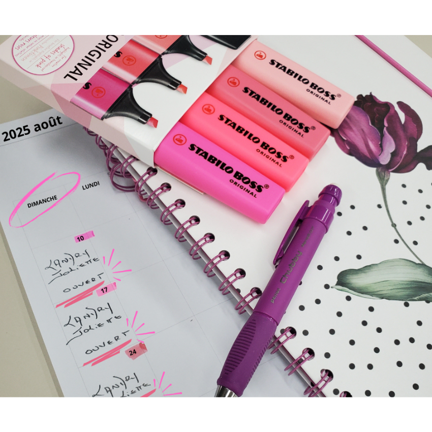 SURLIGNEUR STABILO "BOSS" ORIGINAL ROSE @4