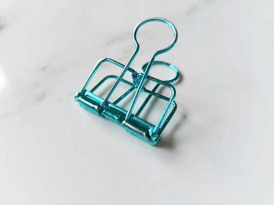 PAPIER & LATTE - PINCE PAPIER FIL DE METAL COULEUR BLEU PQ 4