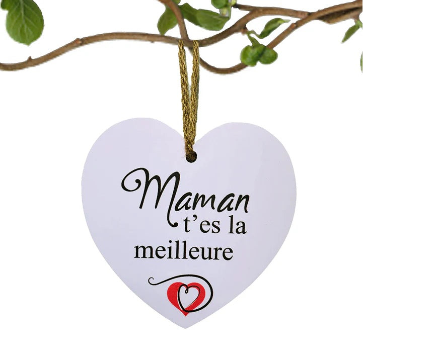 COEUR SUSP 4" "MAMAN T'ES LA MEILLEURE"