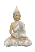 Charger l'image dans la visionneuse de la galerie, BOUDDHA BRUN & BLANC MEDITANT PETIT
