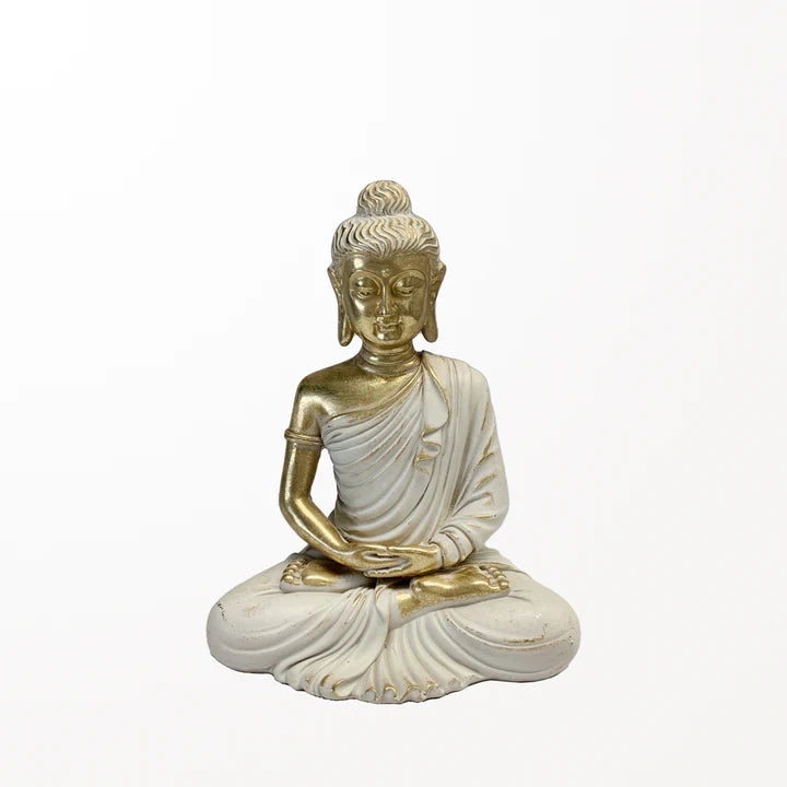 BOUDDHA OR & BEIGE 5-½  X 7" POSE MEDITATION