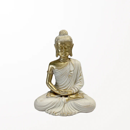 BOUDDHA OR & BEIGE 5-½  X 7" POSE MEDITATION