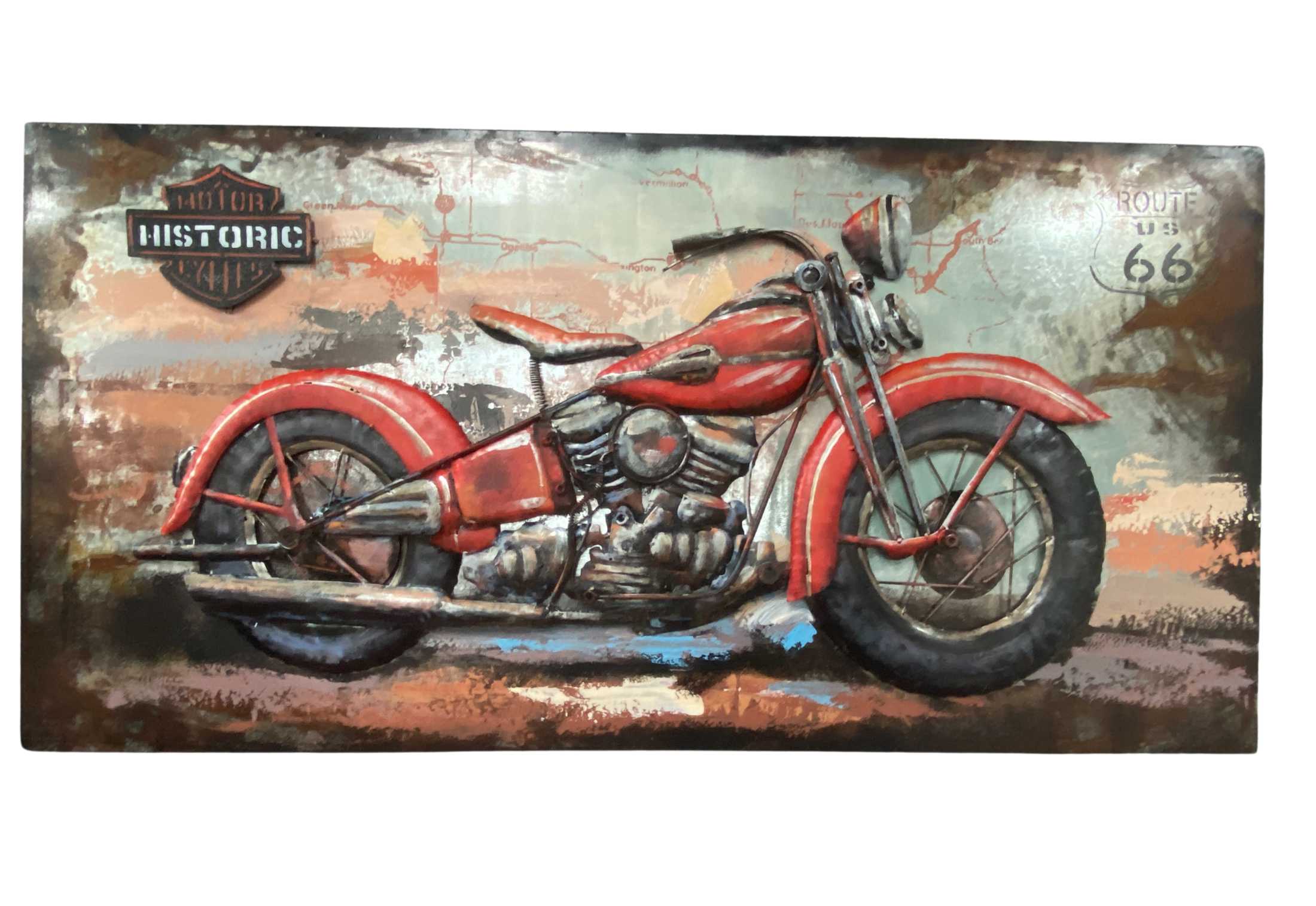 PEINTURE METAL3D 27 X 55 "MOTO HISTORIQUE"