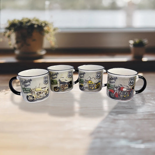 TASSE "MOTO ROUTE 66"  4 CHX