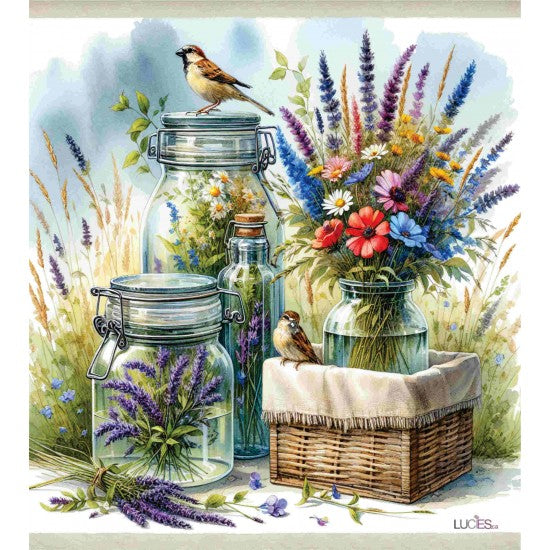 LAVETTE SUEDOISE 7½X6¾" - BOUQUET FLORAL