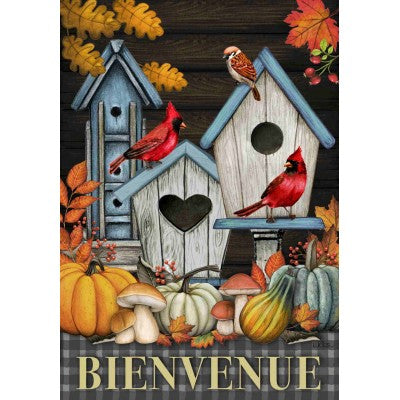 DRAPEAU 28X40" - BIENVENUE CABANE BLEUE