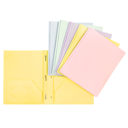 COUVERTURE POLY 2 POCHETTES & 3 ATTACHES - COULEURS PASTEL ASST.