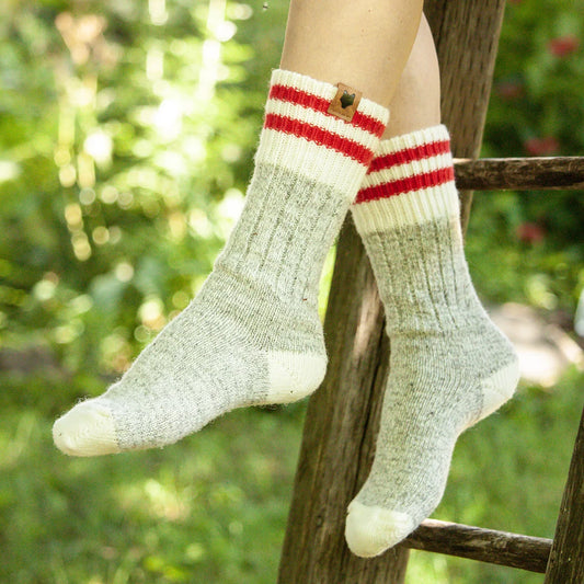 BAS LAINE MOUTON/MERINOS BANDE ROUGE GRAND