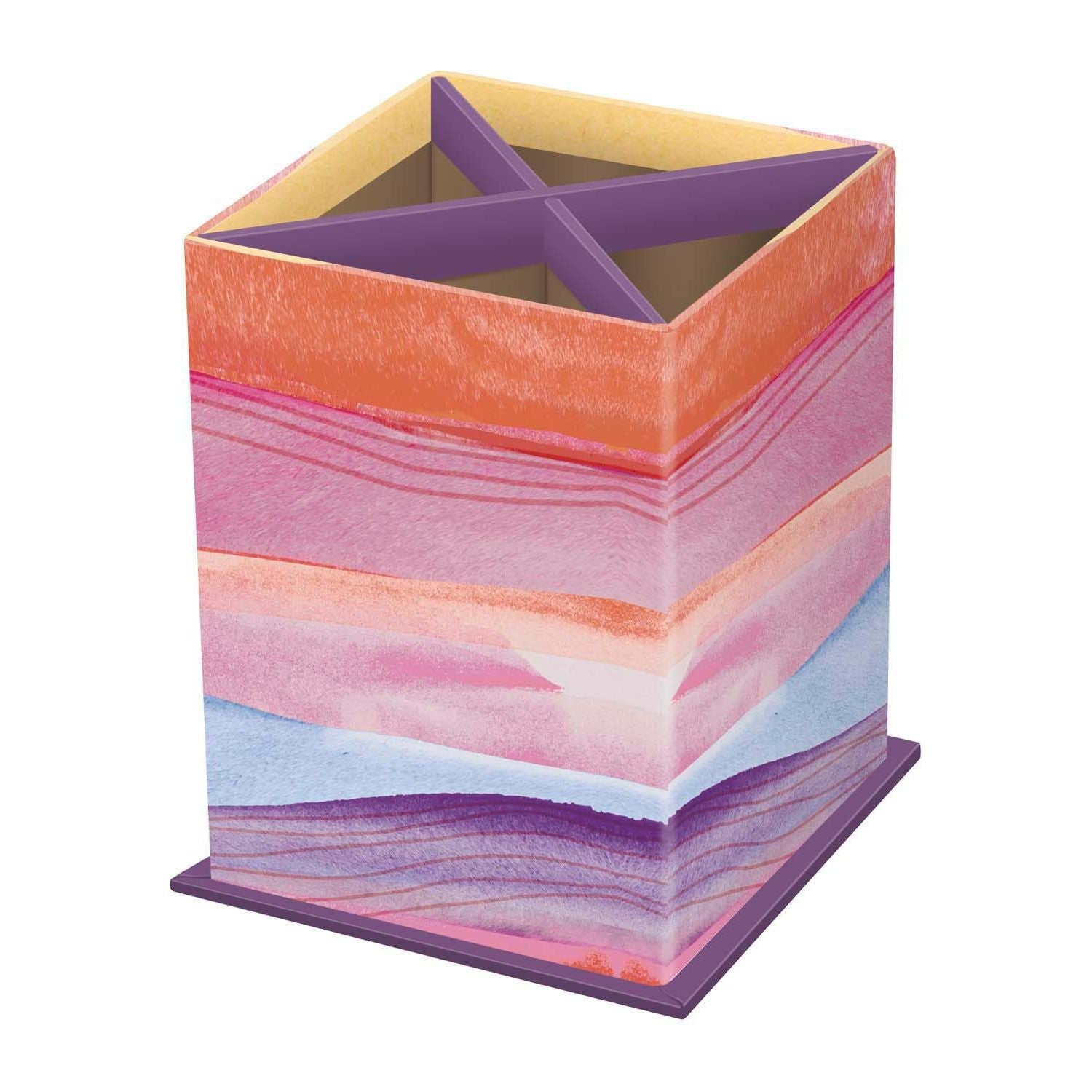 POT A CRAYON "ICONIQUE" CARRE ROSE